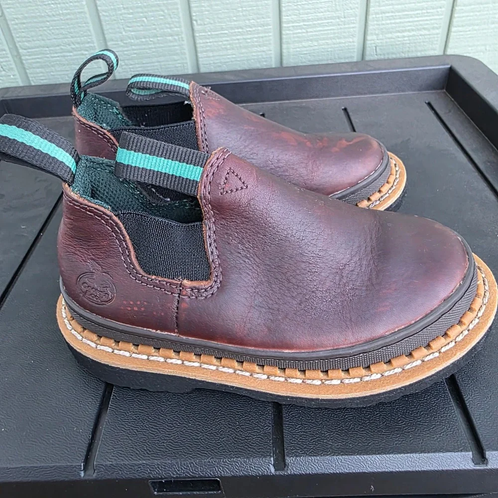 Georgia Giant Kids Romeo Boots Brown Leather Slip On Size 11 M GB74